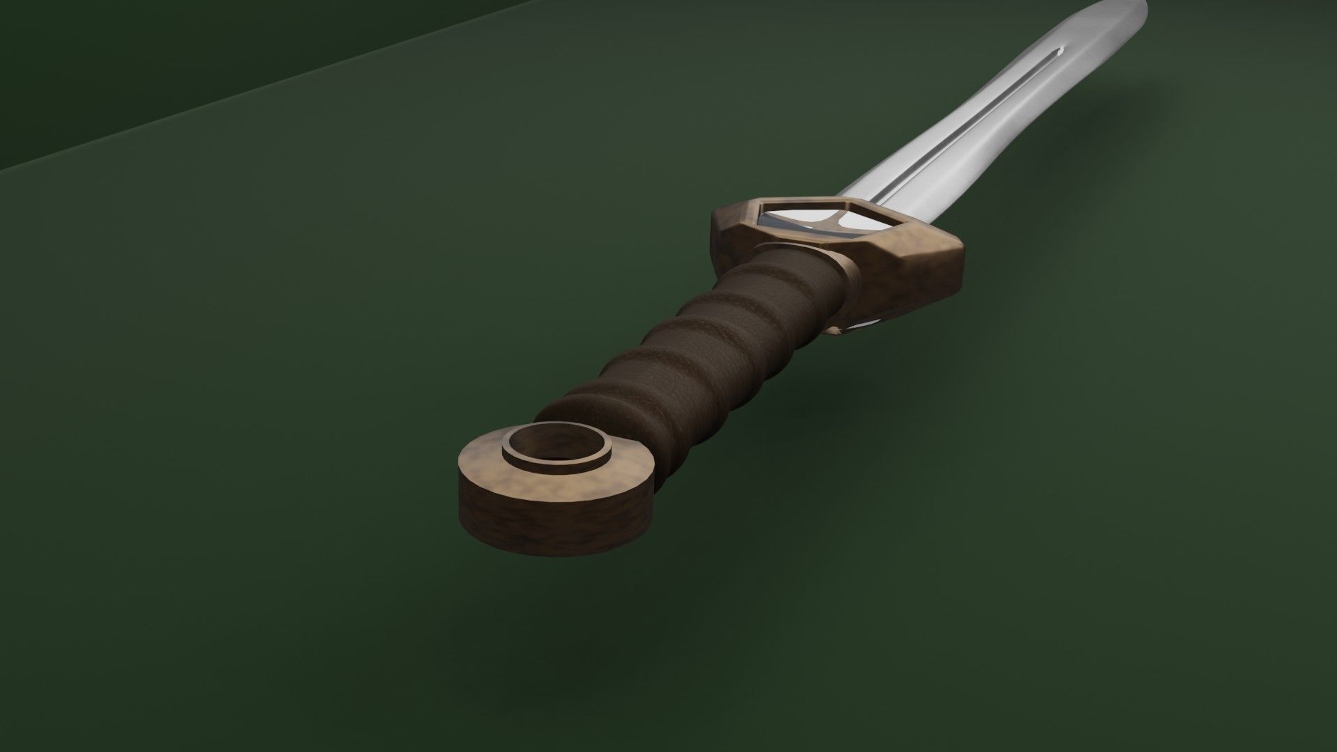 Short medieval low poly Sword 3D model_2