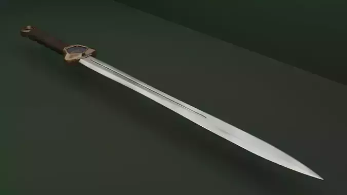 Short medieval low poly Sword