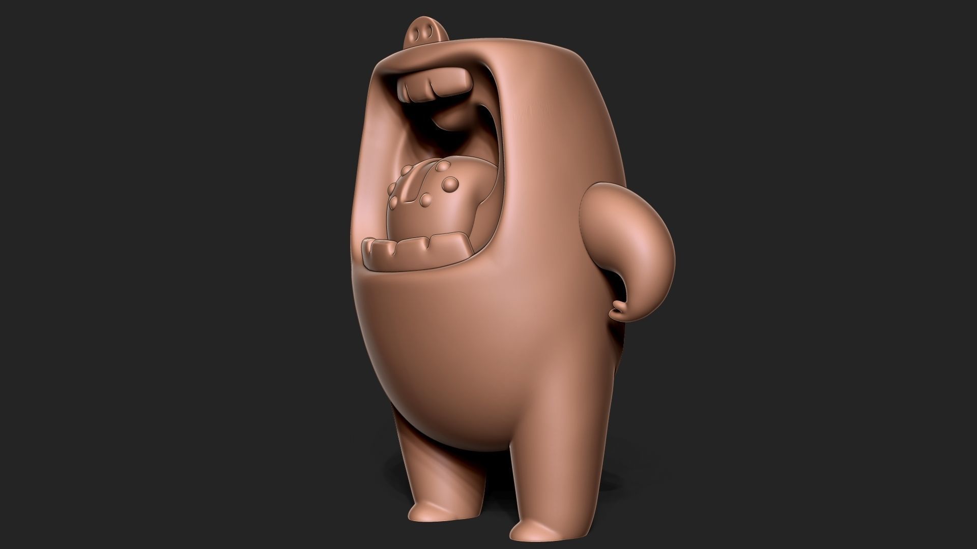 Mallow bear 3D print model_3
