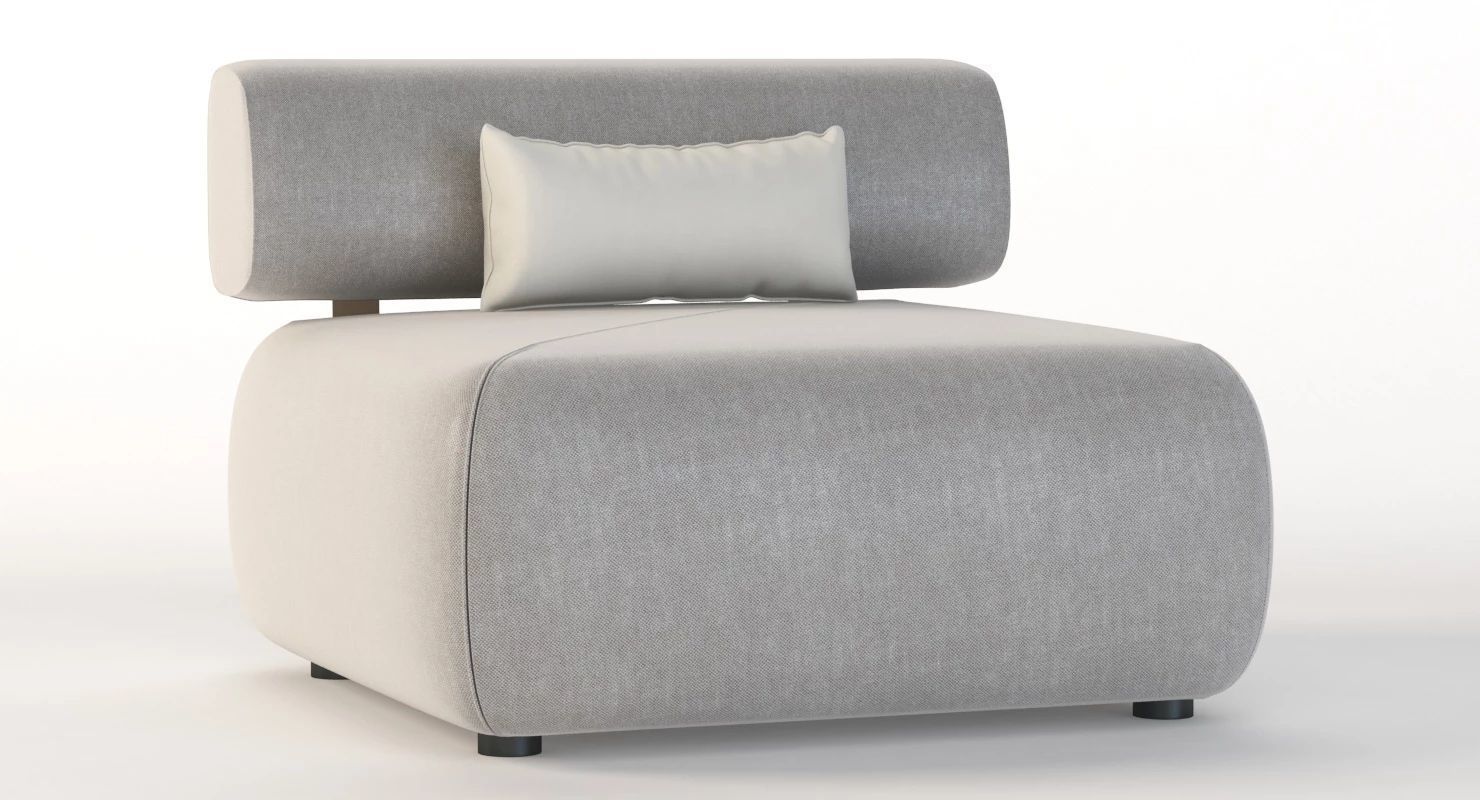 Brixx Sofa Module Single Middle 3D model_1