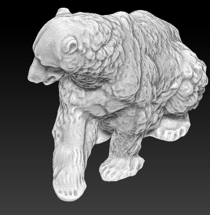 Walking bear sculpture 3D print model_2