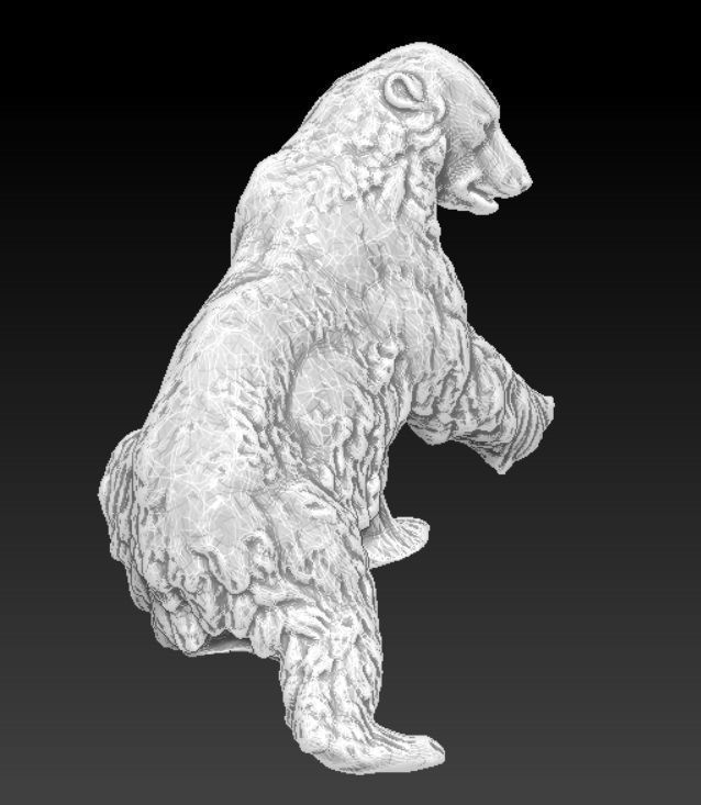 Walking bear sculpture 3D print model_3