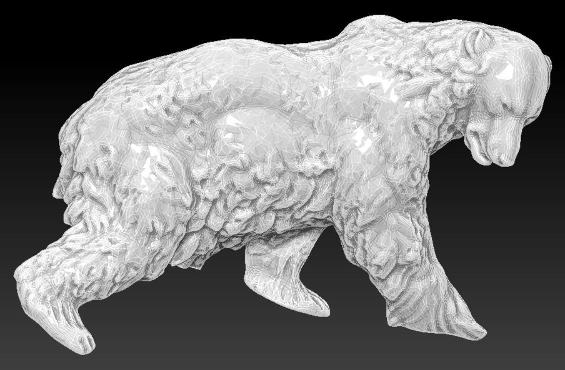 Walking bear sculpture 3D print model_4
