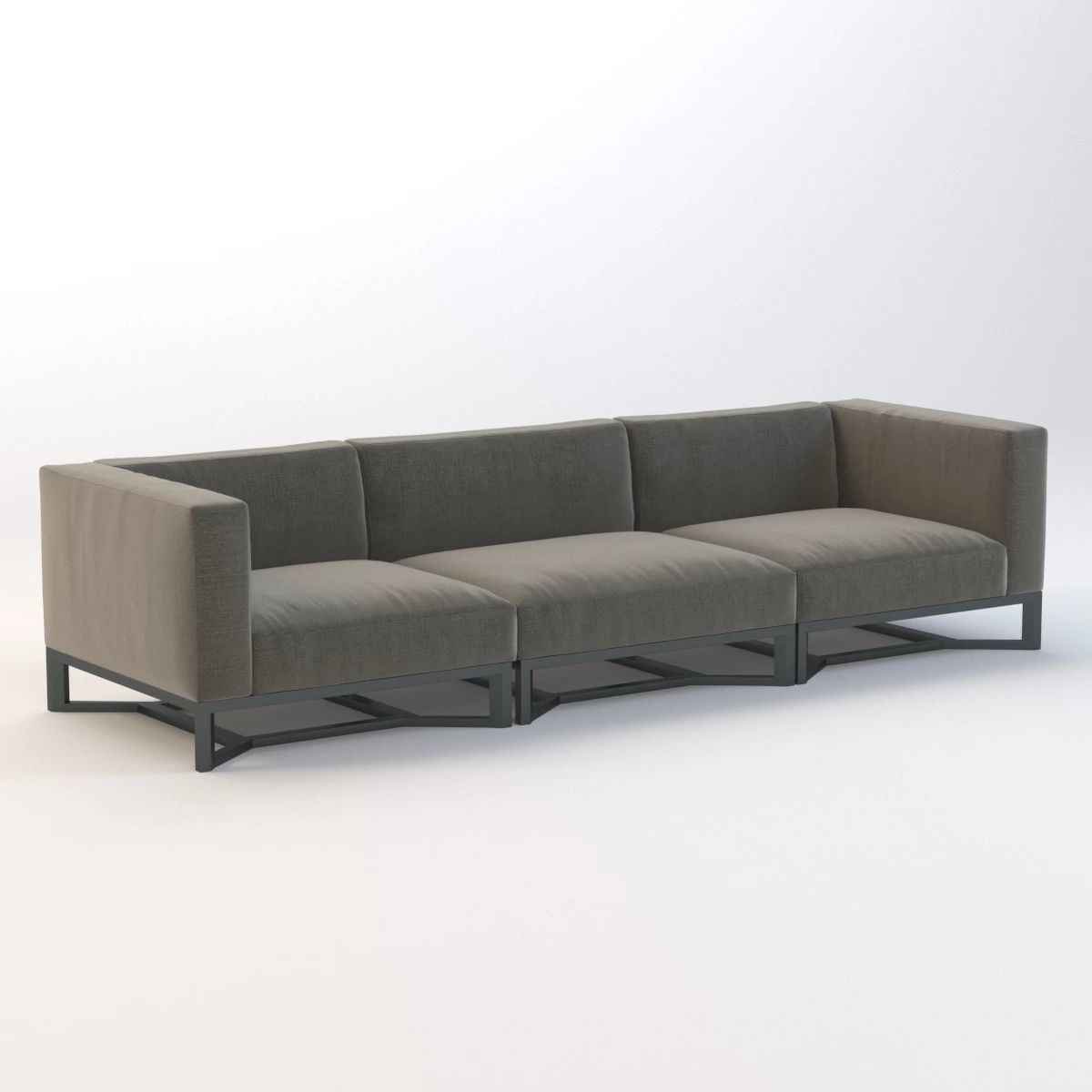 Bloc Modular 3 Seater Sofa by Gloster 3D model_1