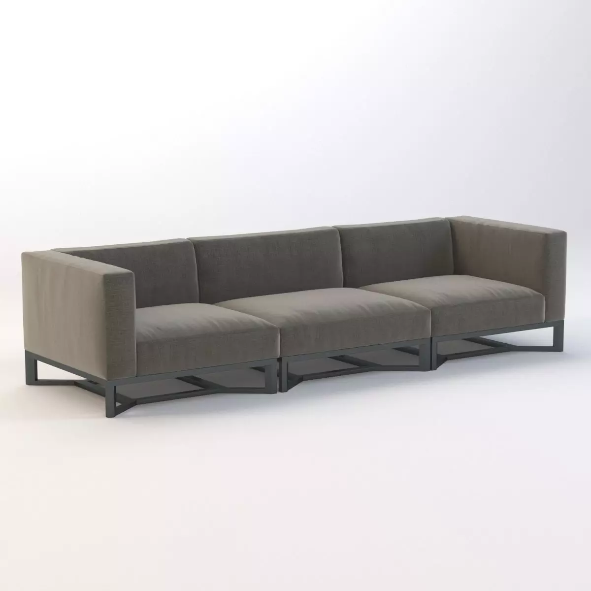 Bloc Modular 3 Seater Sofa by Gloster 3D model_0