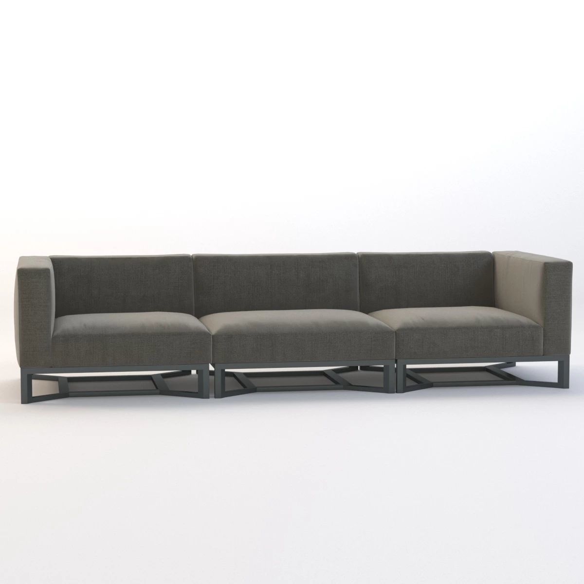 Bloc Modular 3 Seater Sofa by Gloster 3D model_3