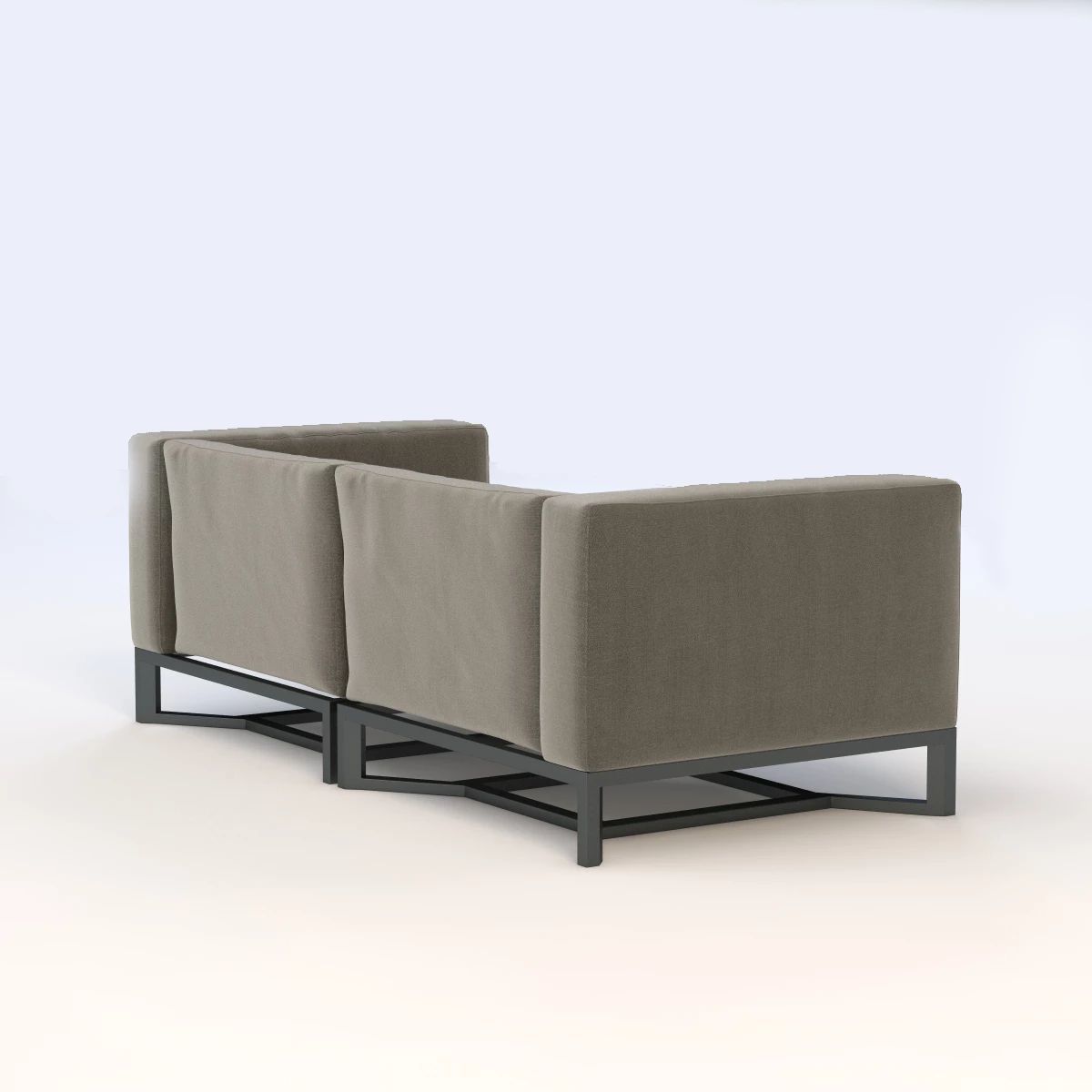 Bloc Modular 2 Seater Sofa by Gloster 3D model_2