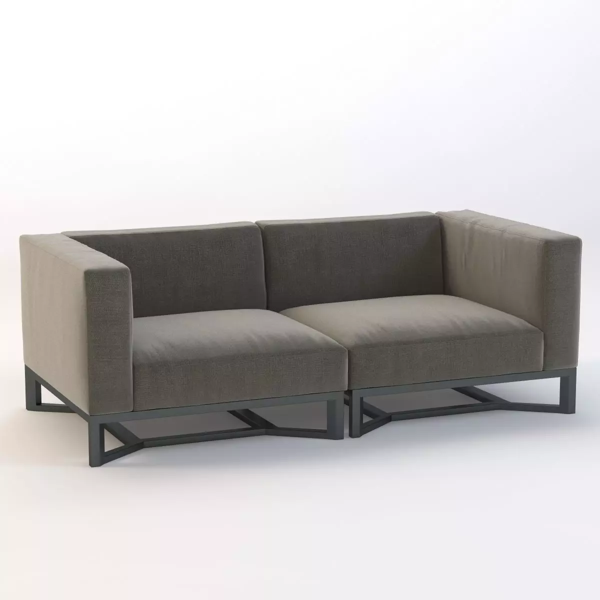 Bloc Modular 2 Seater Sofa by Gloster 3D model_0