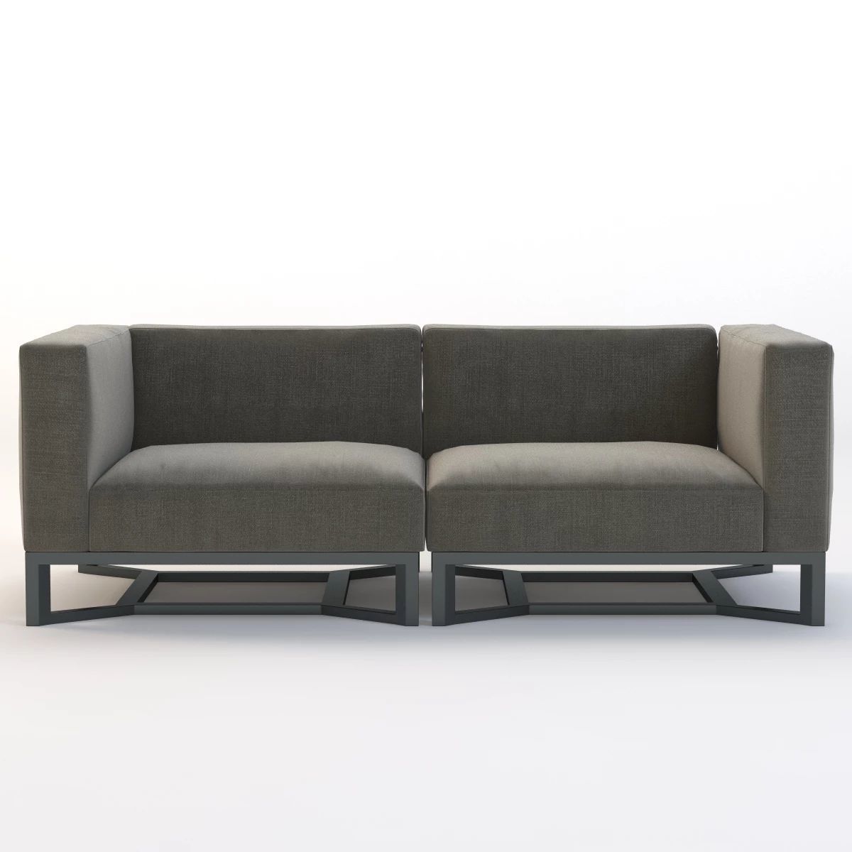 Bloc Modular 2 Seater Sofa by Gloster 3D model_3