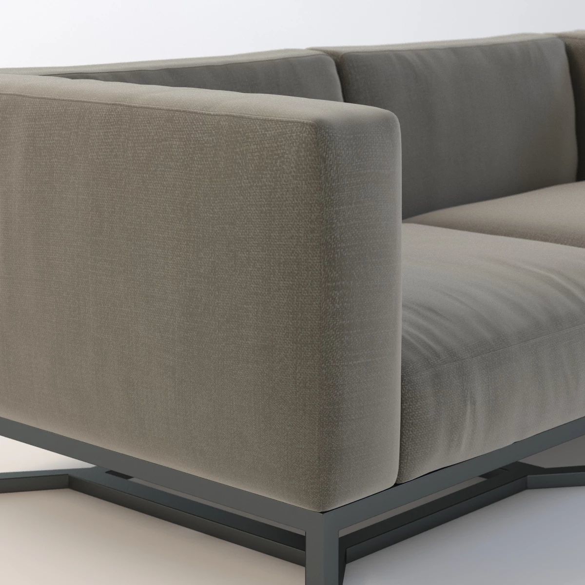 Bloc Modular 2 Seater Sofa by Gloster 3D model_4