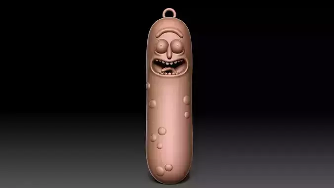 Pickle Rick keychain 3D print model