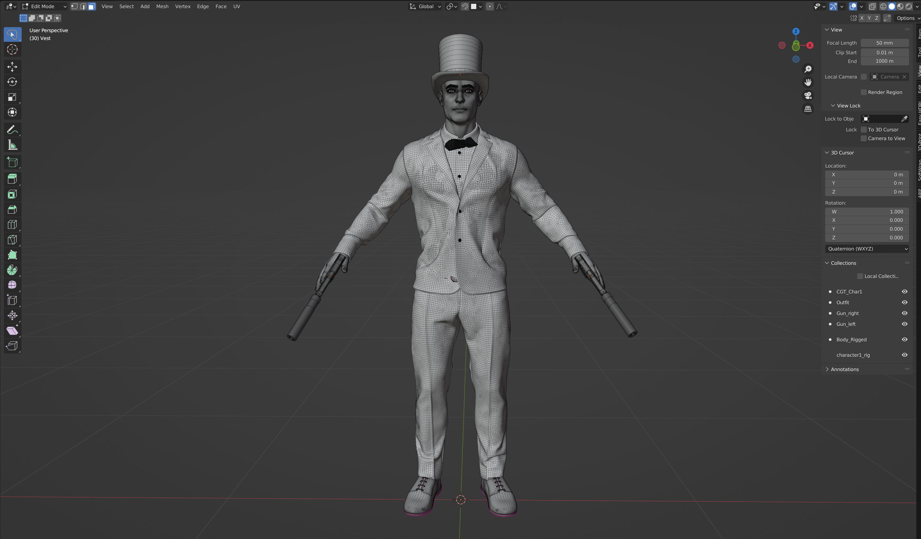 Hitman Game Ready Character Model  Low-poly 3D model_12