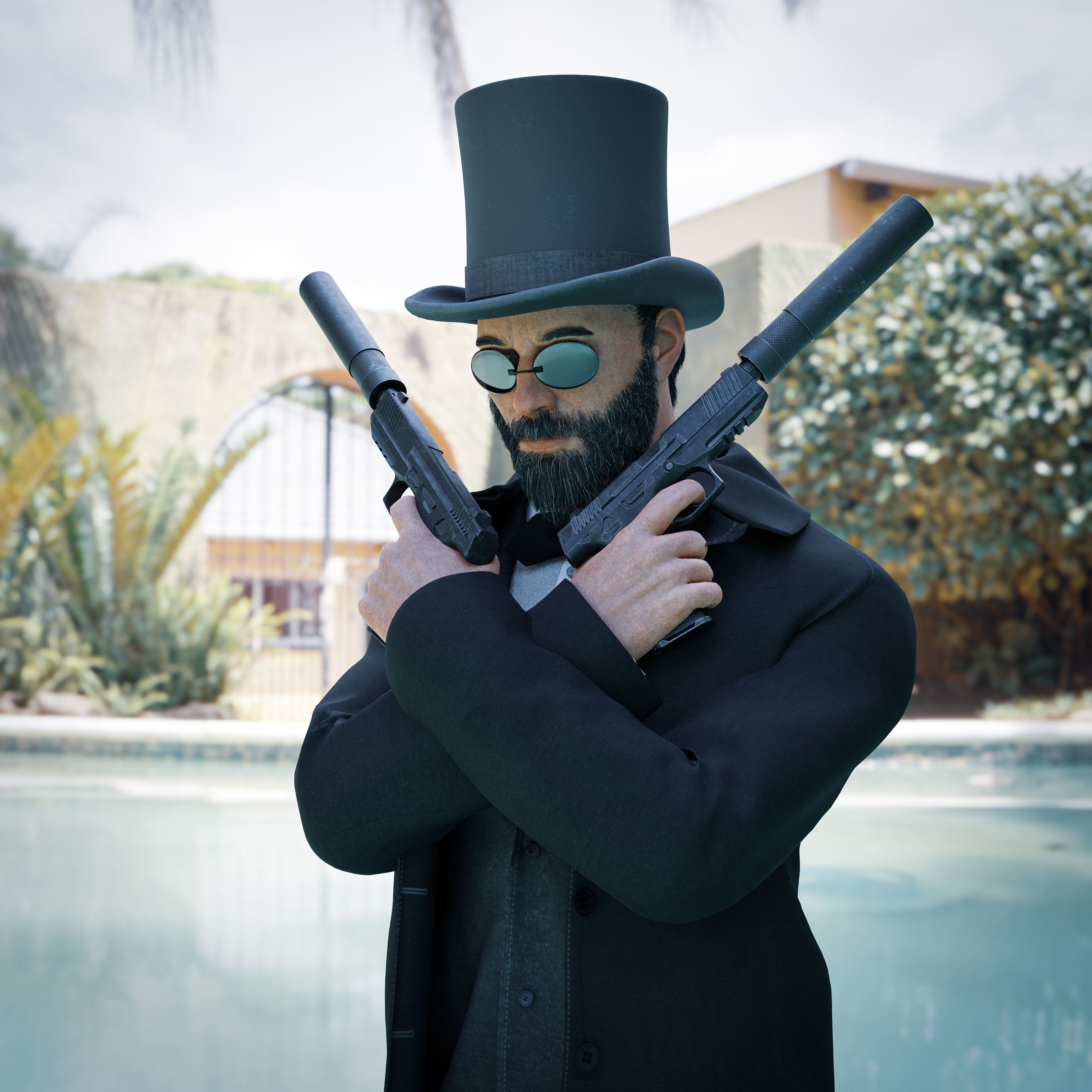 Hitman Game Ready Character Model  Low-poly 3D model_16