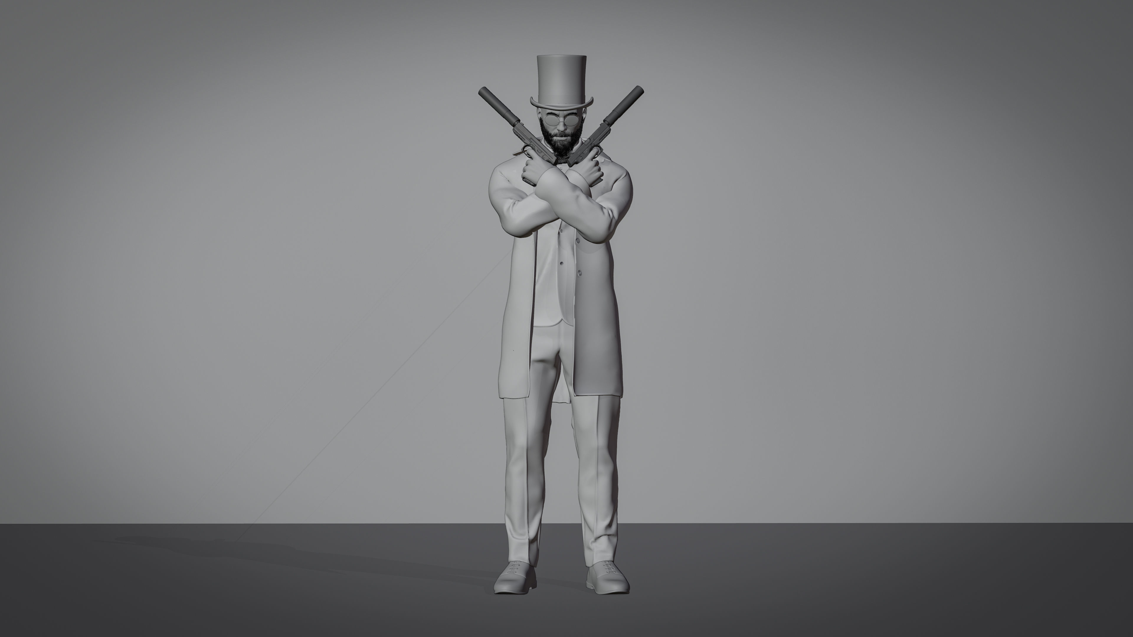 Hitman Game Ready Character Model  Low-poly 3D model_4