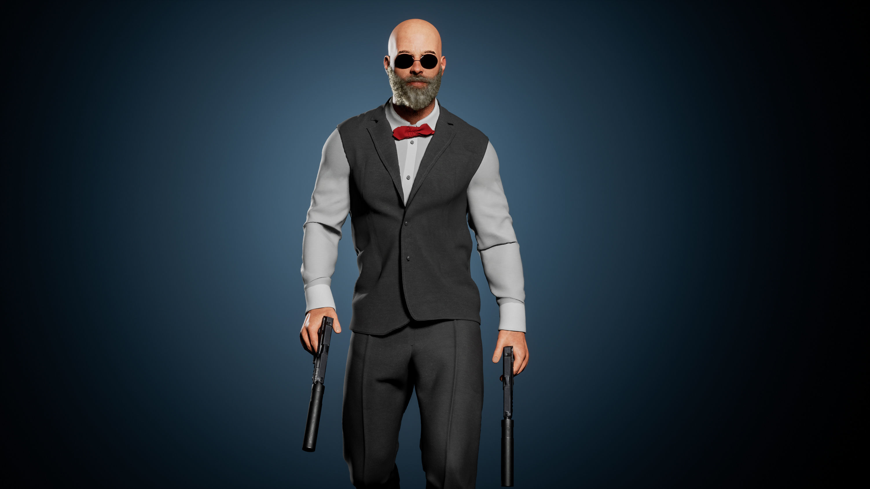 Hitman Game Ready Character Model  Low-poly 3D model_1