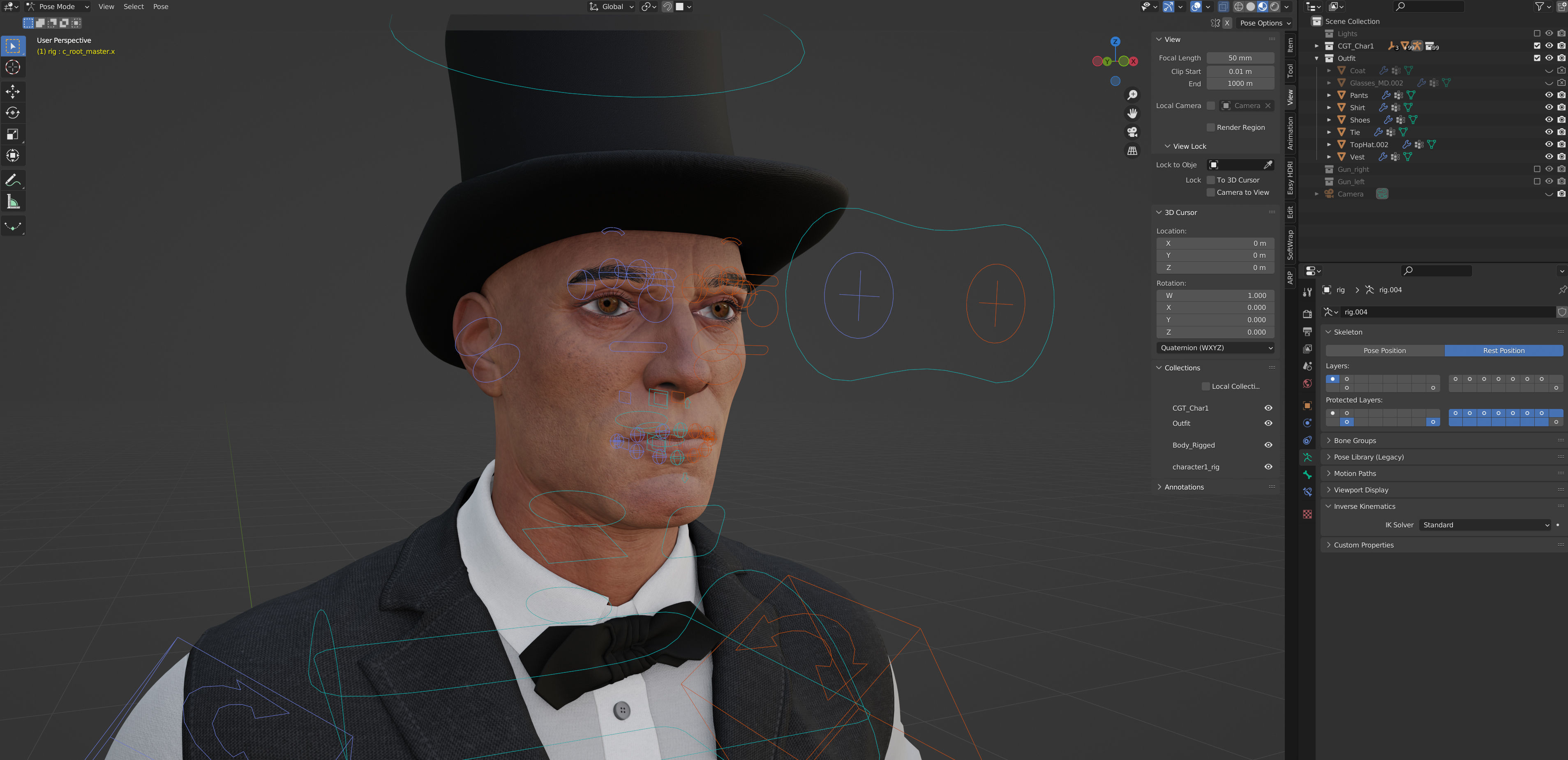 Hitman Game Ready Character Model  Low-poly 3D model_7