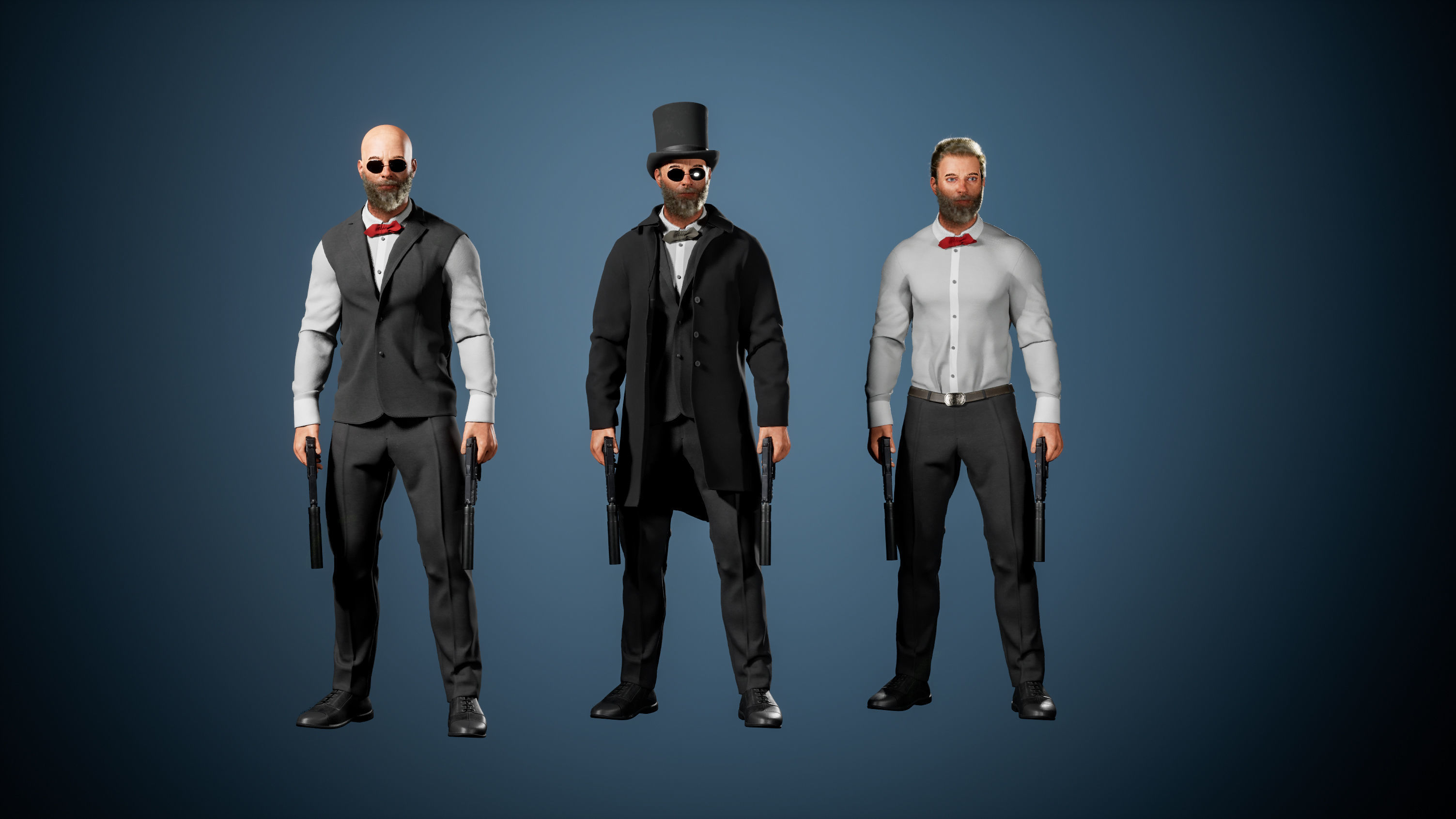 Hitman Game Ready Character Model  Low-poly 3D model_2