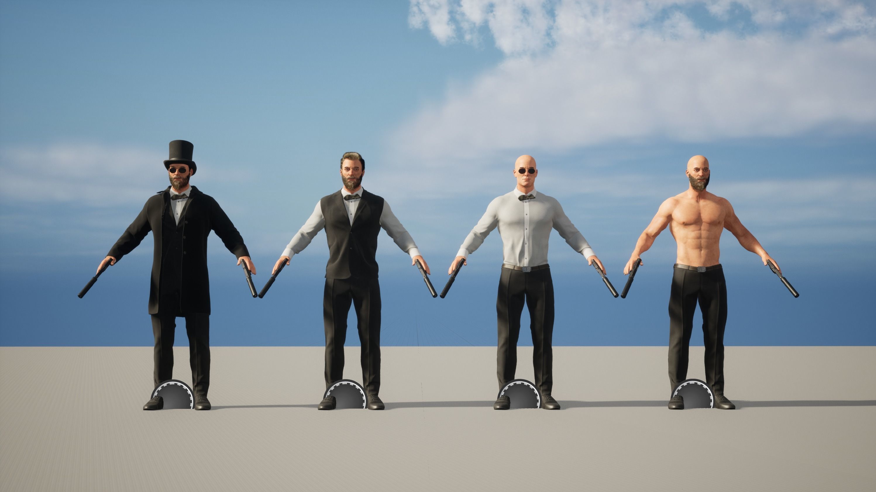 Hitman Game Ready Character Model  Low-poly 3D model_15