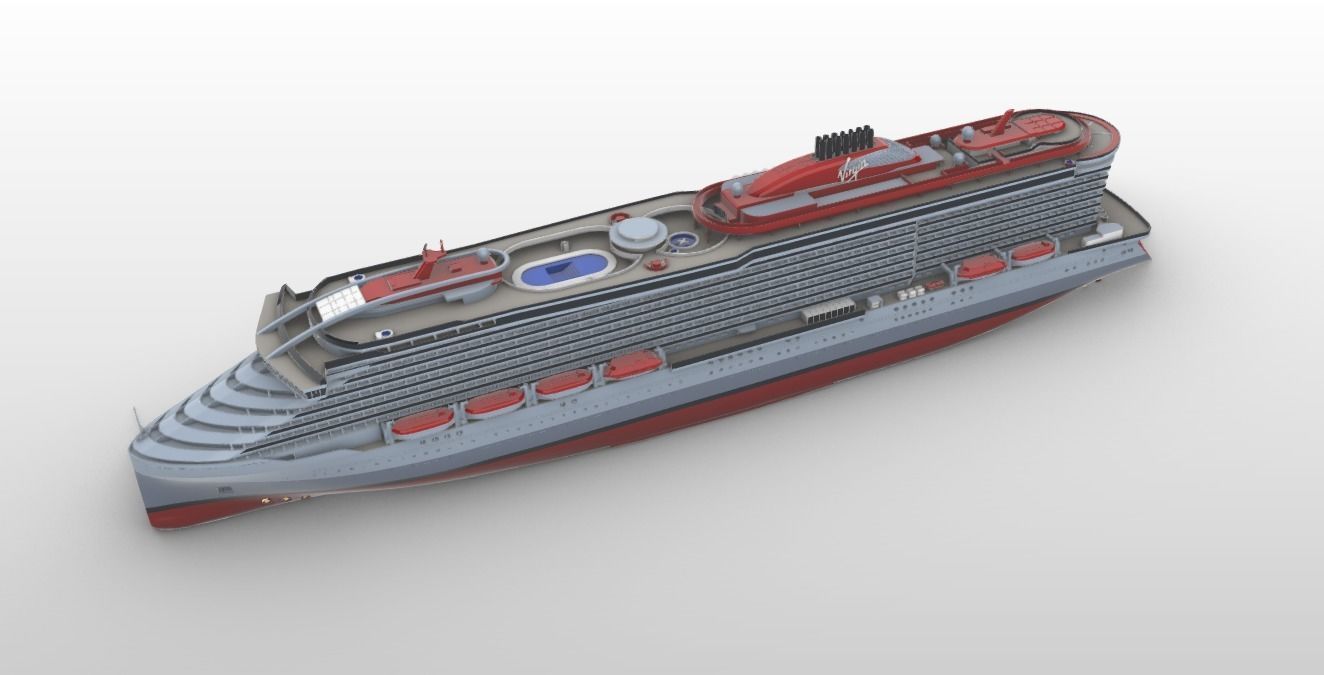 SCARLET LADY Virgin Voyages Cruise Ship 3d printable model  3D print model_1