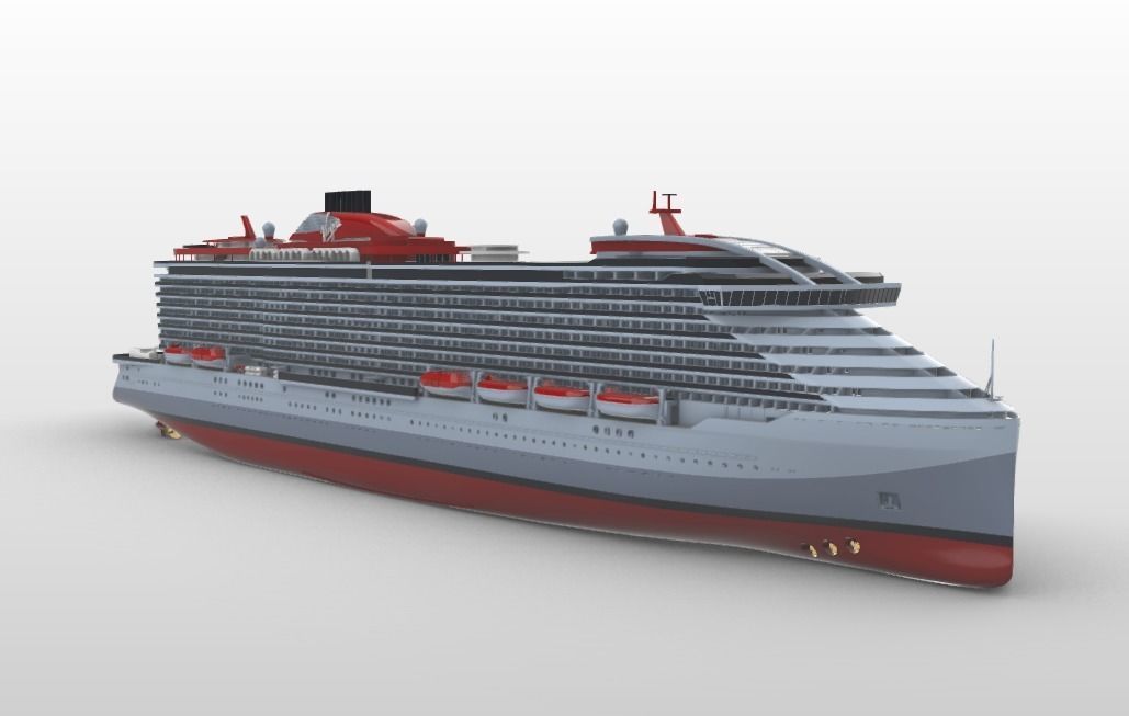 SCARLET LADY Virgin Voyages Cruise Ship 3d printable model  3D print model_2