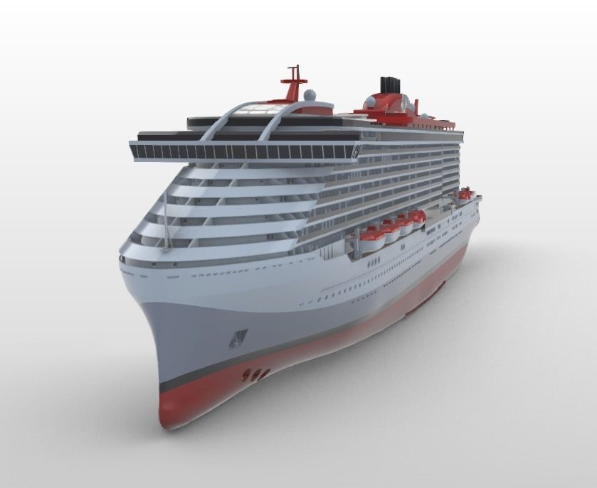 SCARLET LADY Virgin Voyages Cruise Ship 3d printable model  3D print model_6