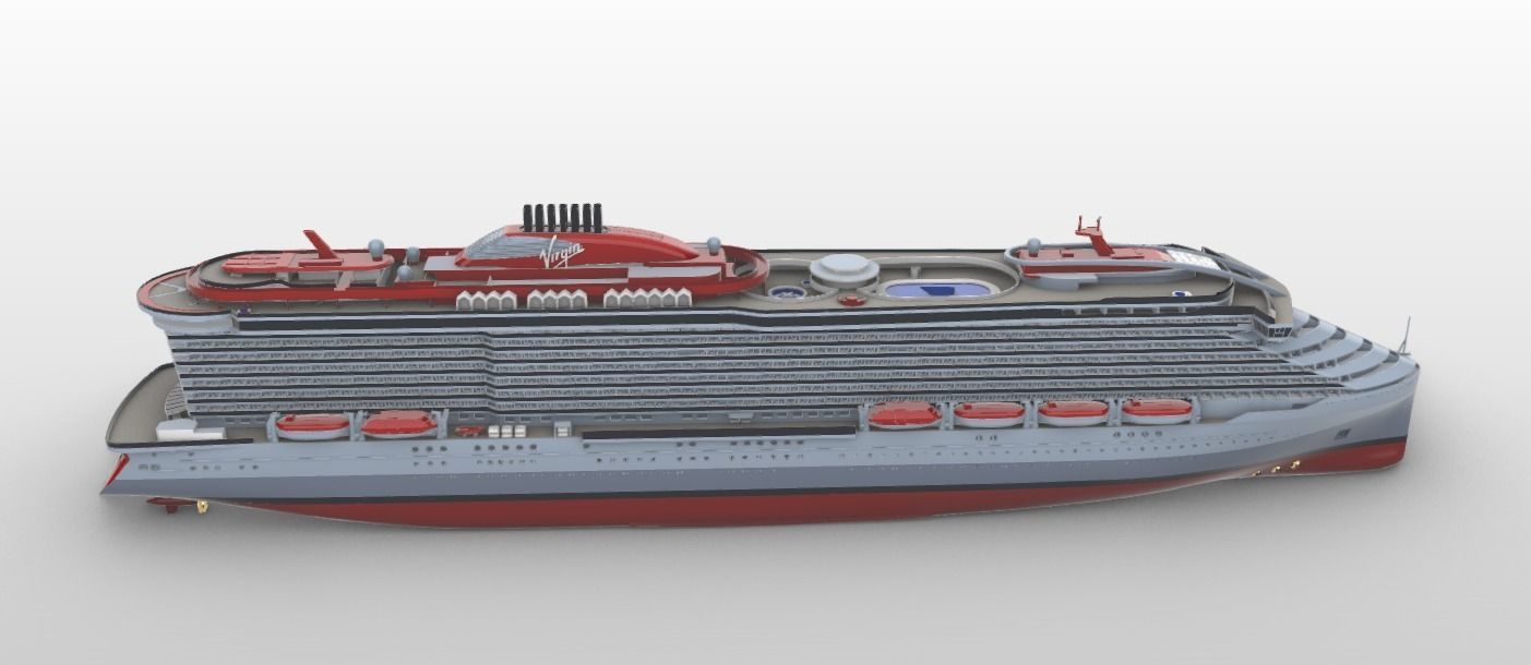 SCARLET LADY Virgin Voyages Cruise Ship 3d printable model  3D print model_5