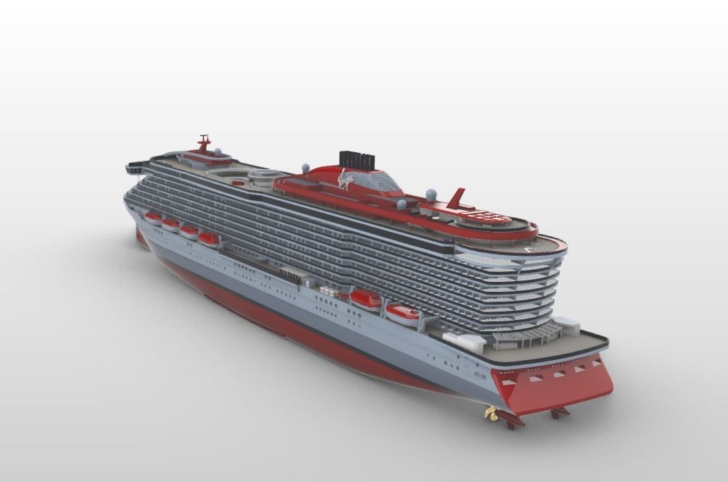 SCARLET LADY Virgin Voyages Cruise Ship 3d printable model  3D print model_4