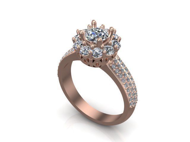 Solitaire ring 50 3D print model_5