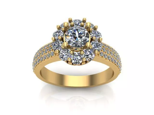 Solitaire ring 50 3D print model_0