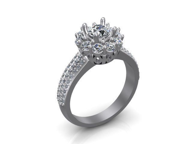Solitaire ring 50 3D print model_3