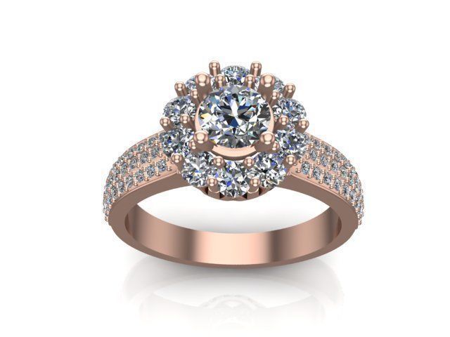 Solitaire ring 50 3D print model_4