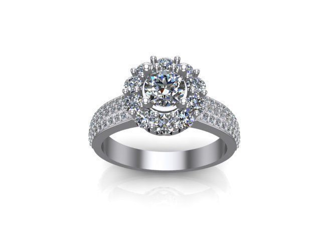 Solitaire ring 50 3D print model_2