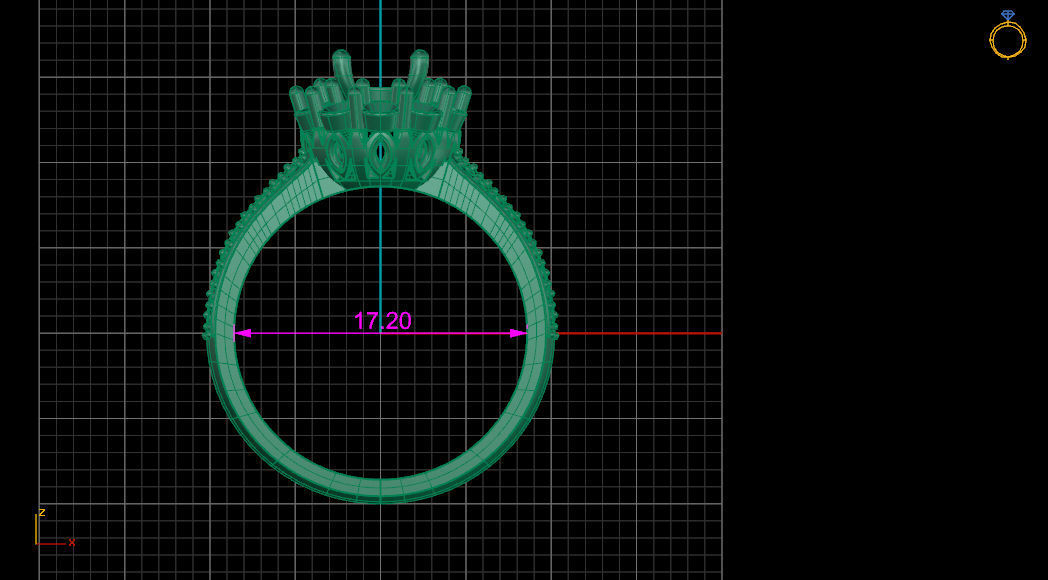 Solitaire ring 50 3D print model_6