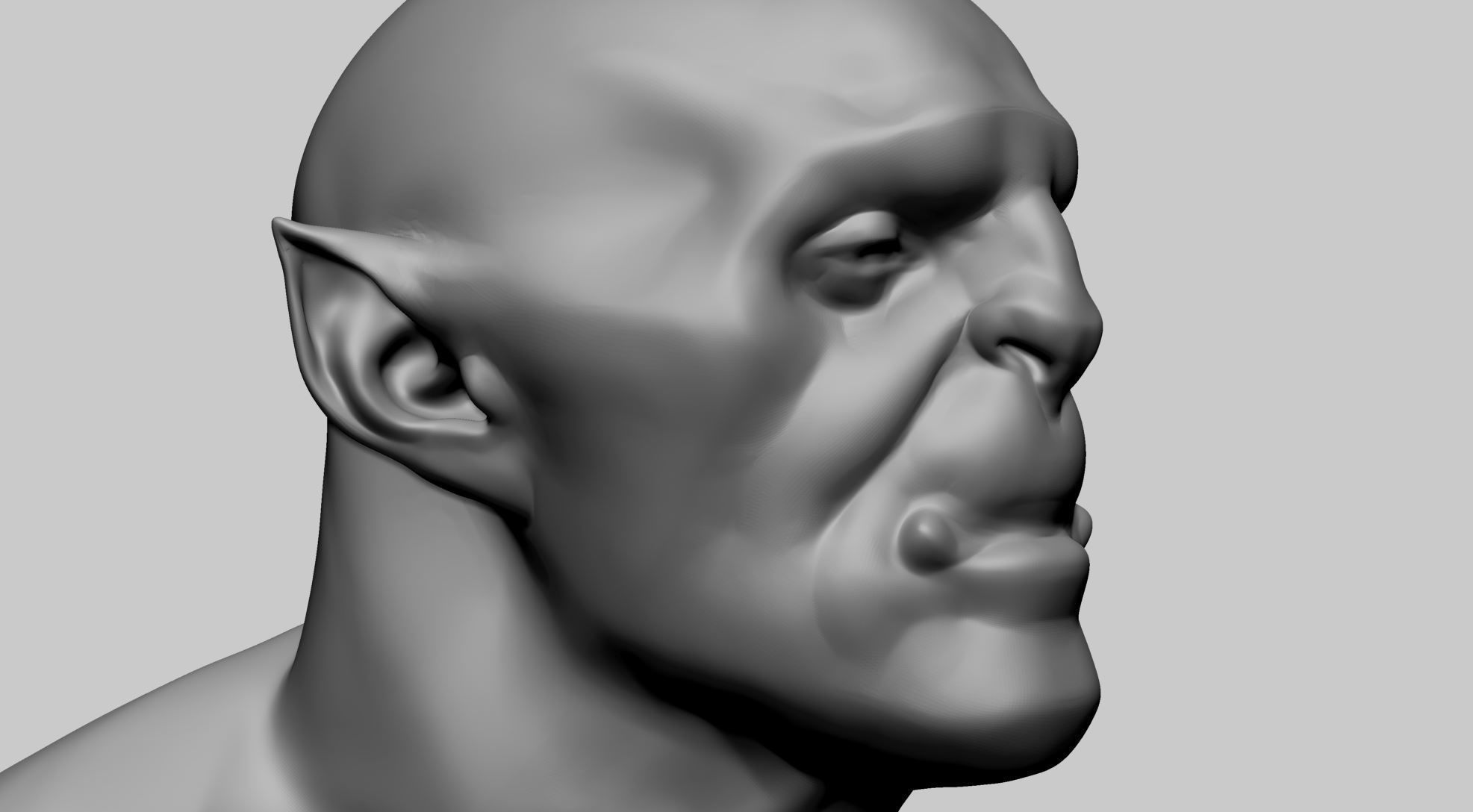 Creature Head Base A 3D model_10
