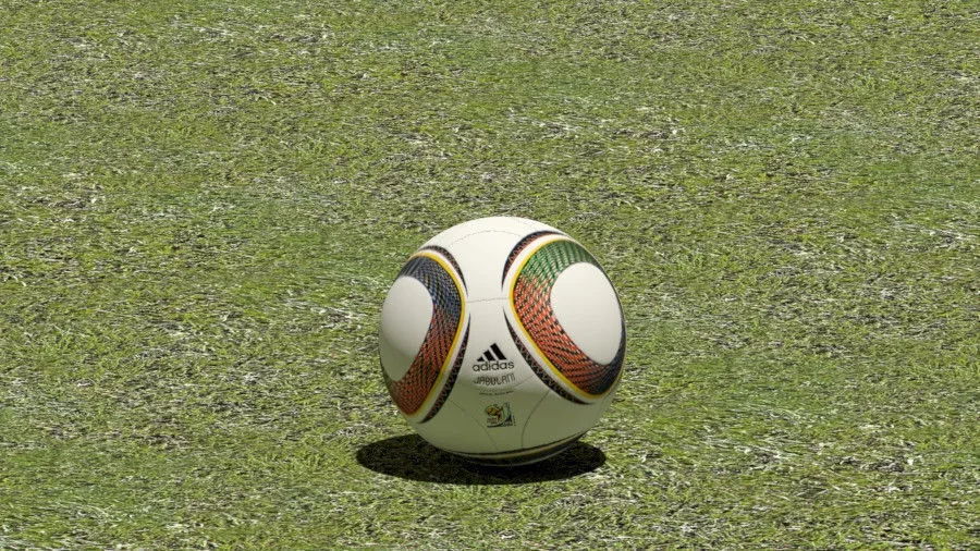 3D Football rugby ball on grass Free 3D model