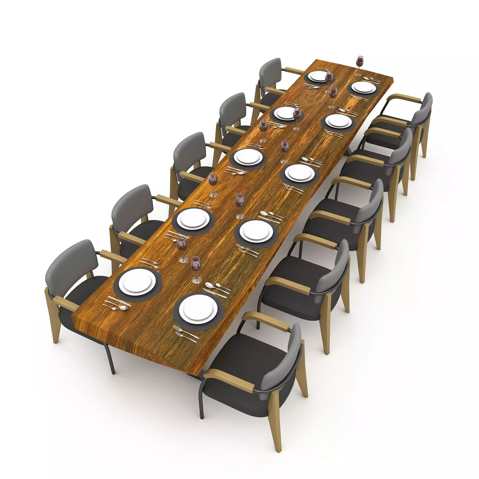 dining table 014 3D Low-poly 3D model