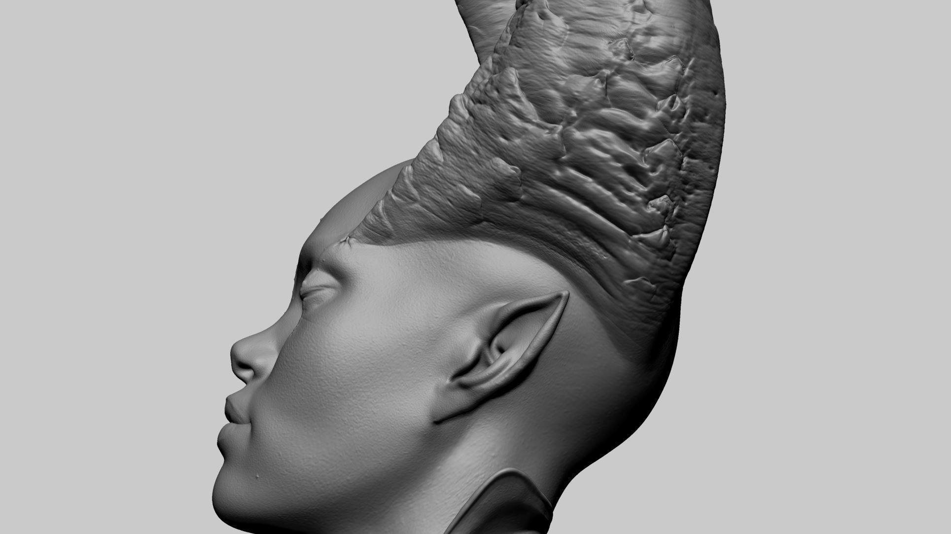 Fantasy Female Bust A 3D print model_11