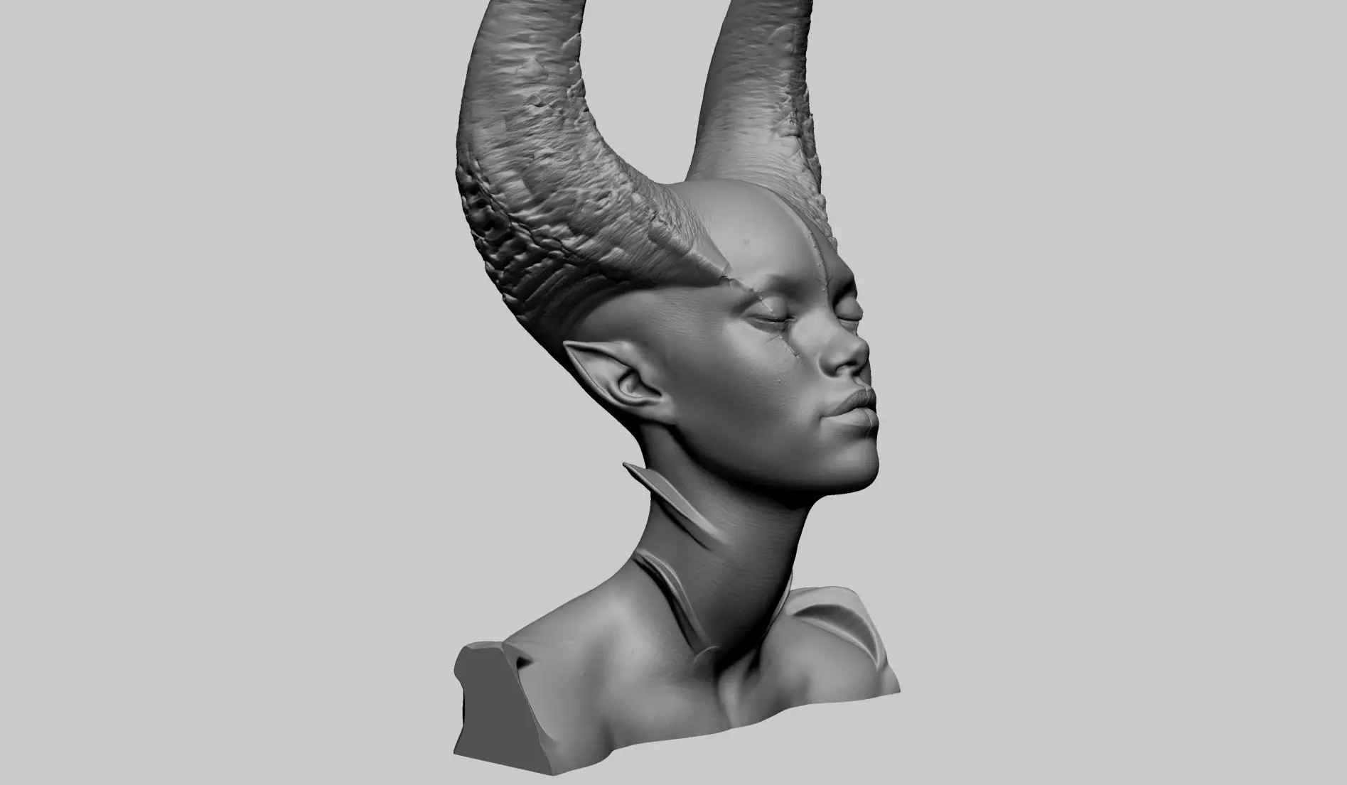 Fantasy Female Bust A 3D print model_0