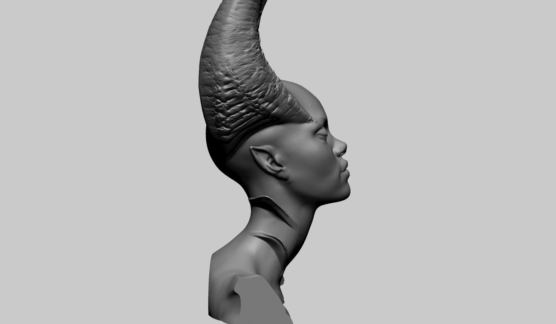 Fantasy Female Bust A 3D print model_1
