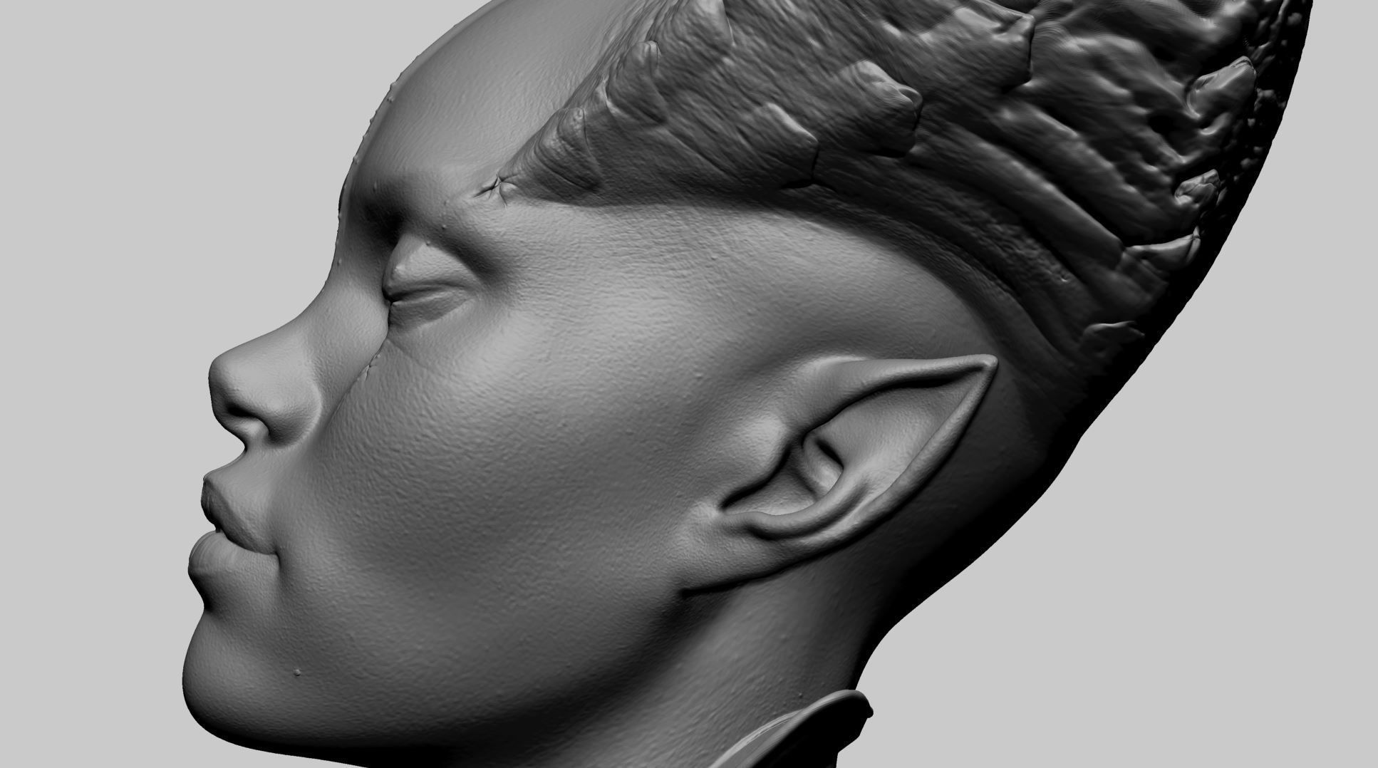 Fantasy Female Bust A 3D print model_13