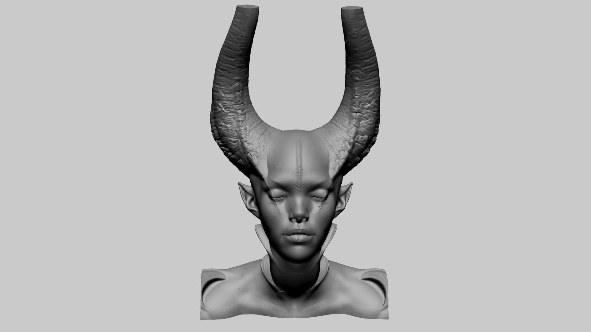 Fantasy Female Bust A 3D print model_4