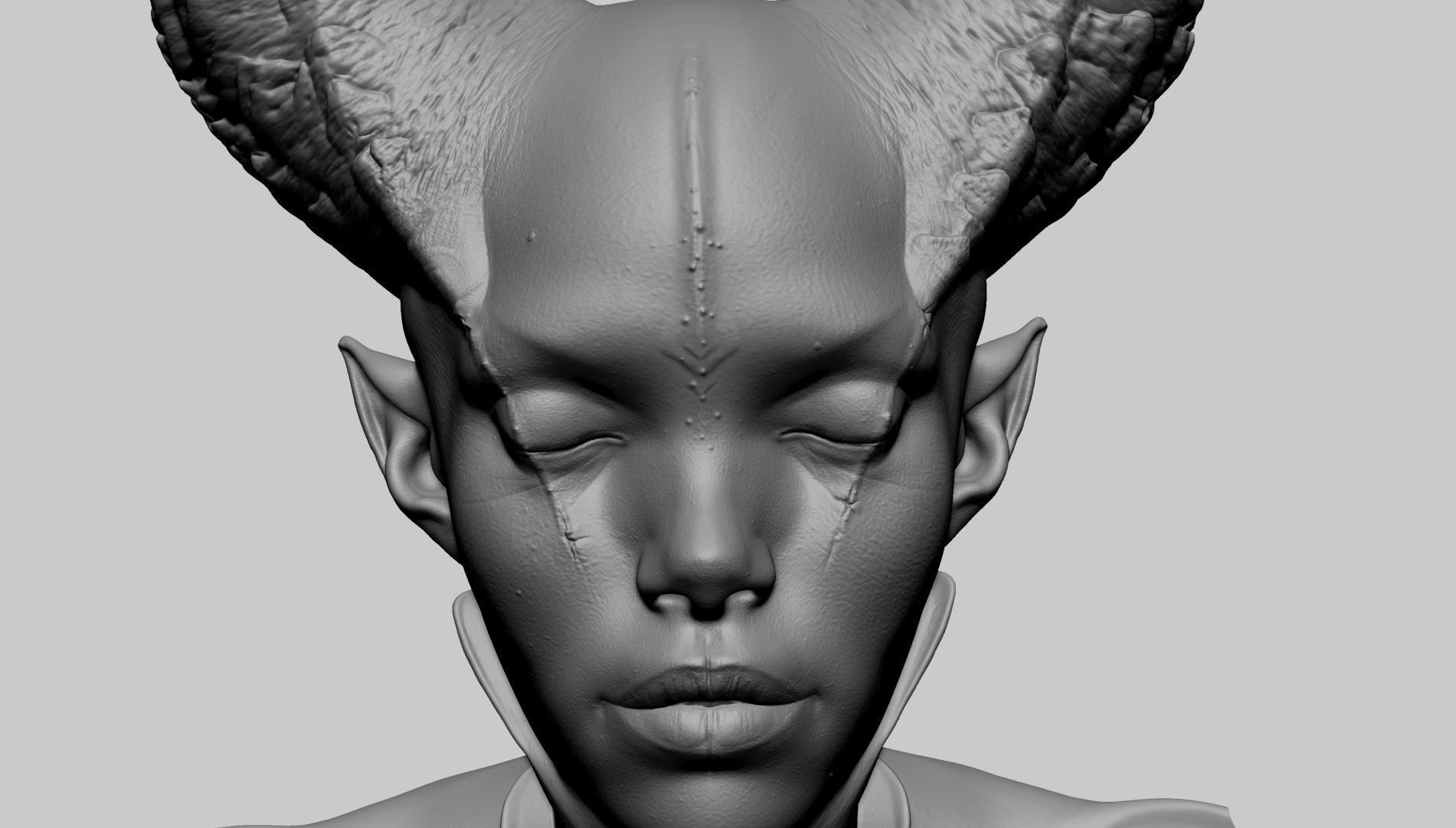 Fantasy Female Bust A 3D print model_12