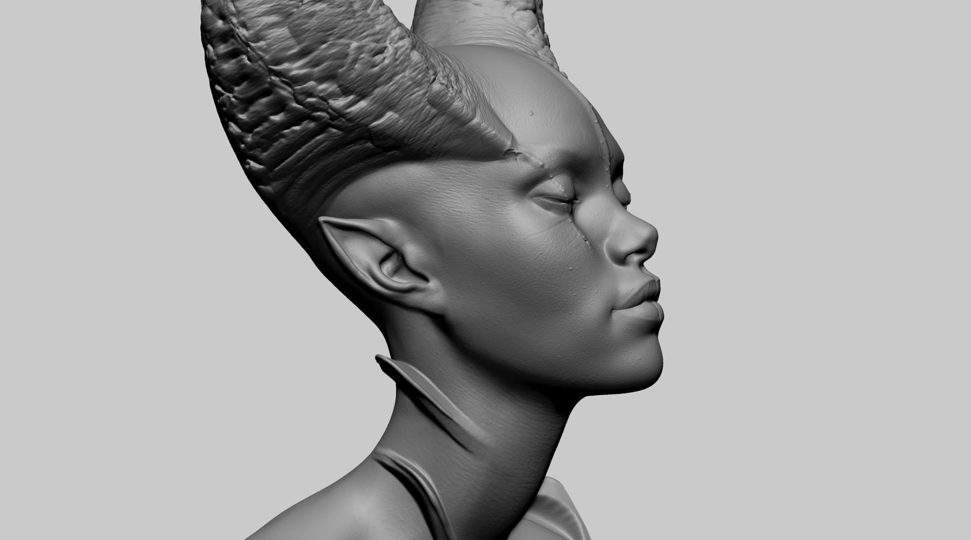 Fantasy Female Bust A 3D print model_9