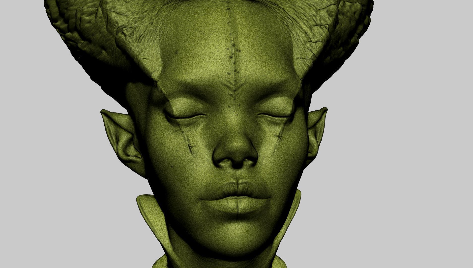 Fantasy Female Bust A 3D print model_14