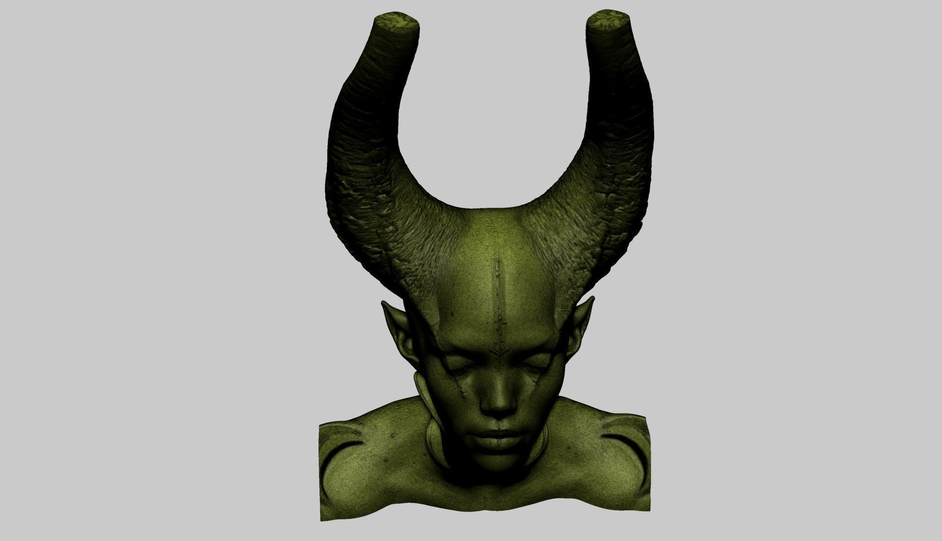 Fantasy Female Bust A 3D print model_16