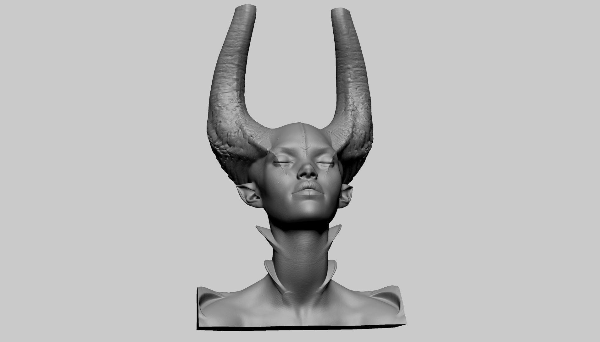 Fantasy Female Bust A 3D print model_5
