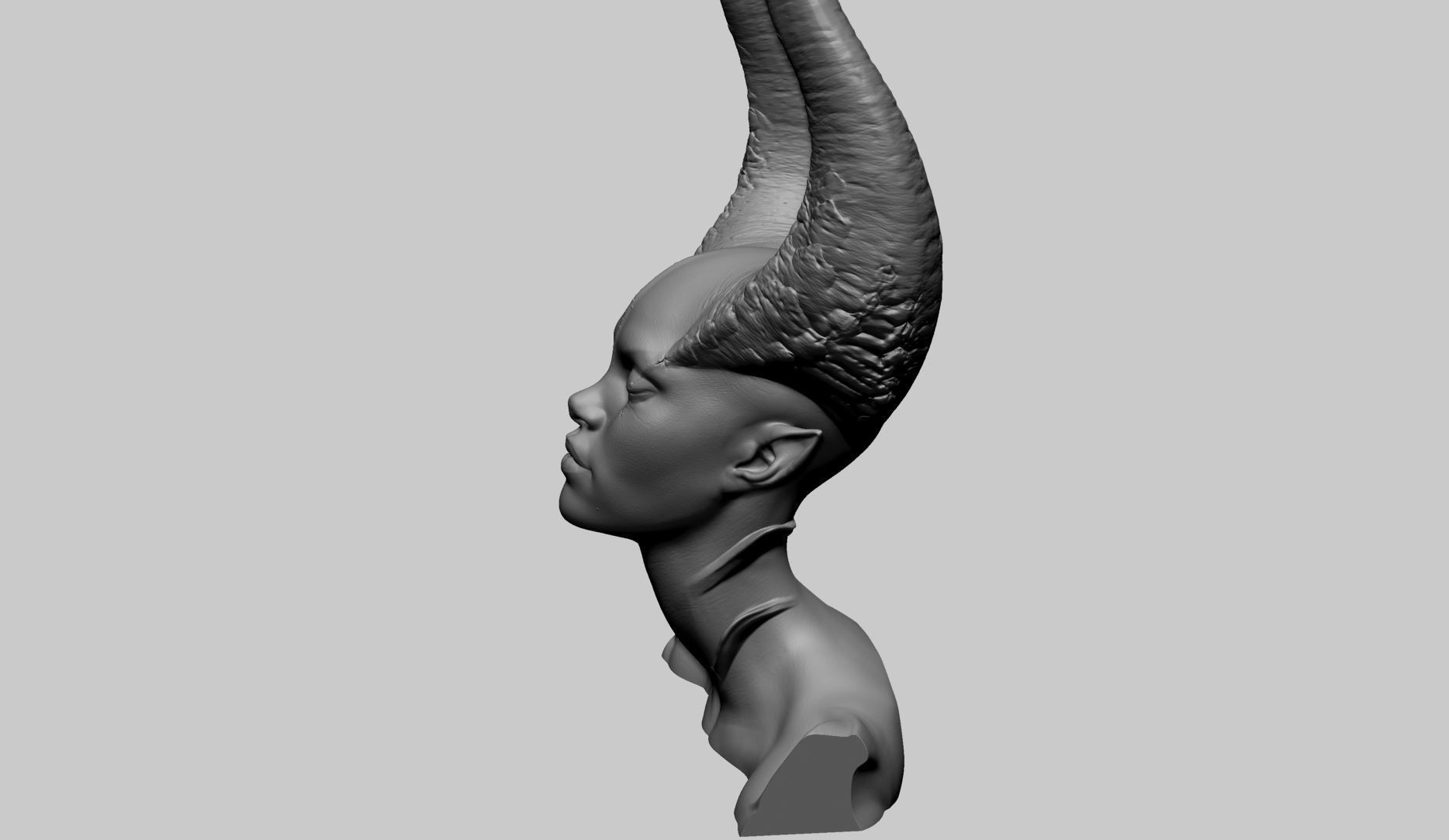 Fantasy Female Bust A 3D print model_3