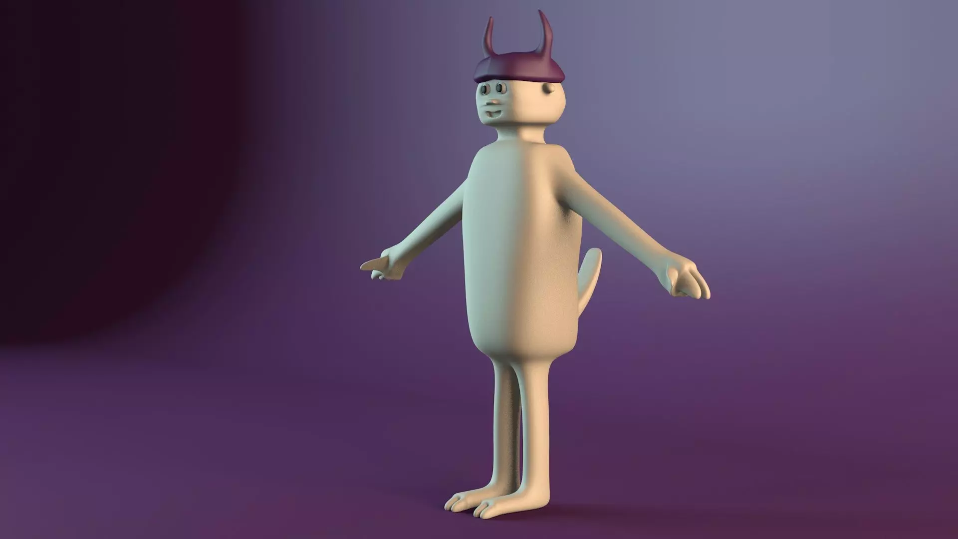 CHARACTER MODEL cartoon wearing hat 3D model_0