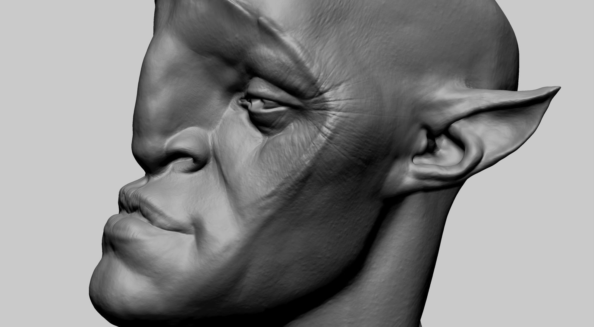 Creature Head U 3D model_10