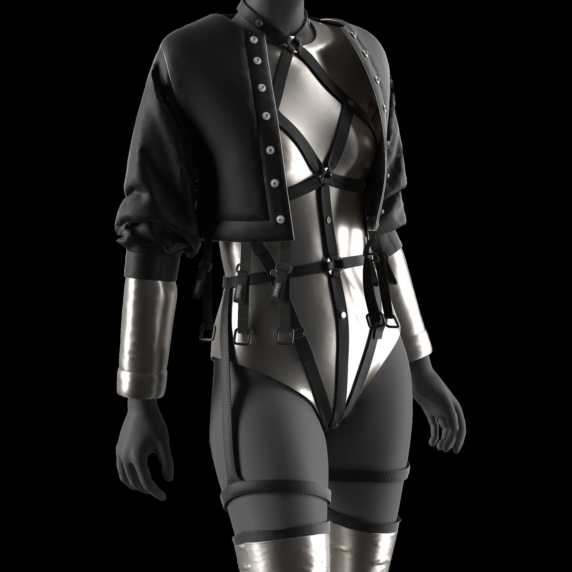 Girls outfit 5 Marvelous VOL 24 Low-poly 3D model_2